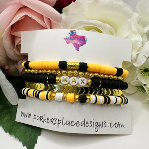 Black and Yellow Bracelet Stack
