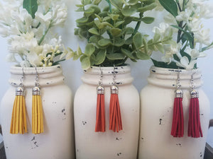 Yellow, Orange, and Red Leather Tassels