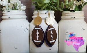 Purple and Gold Football Dangles