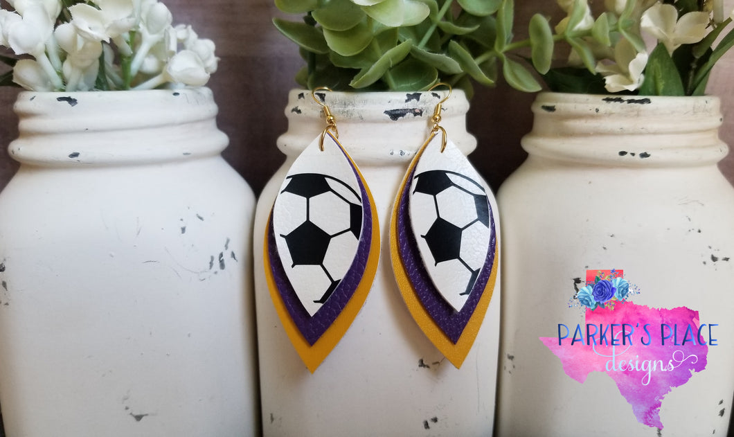 Soccer, Purple, Yellow Leaf