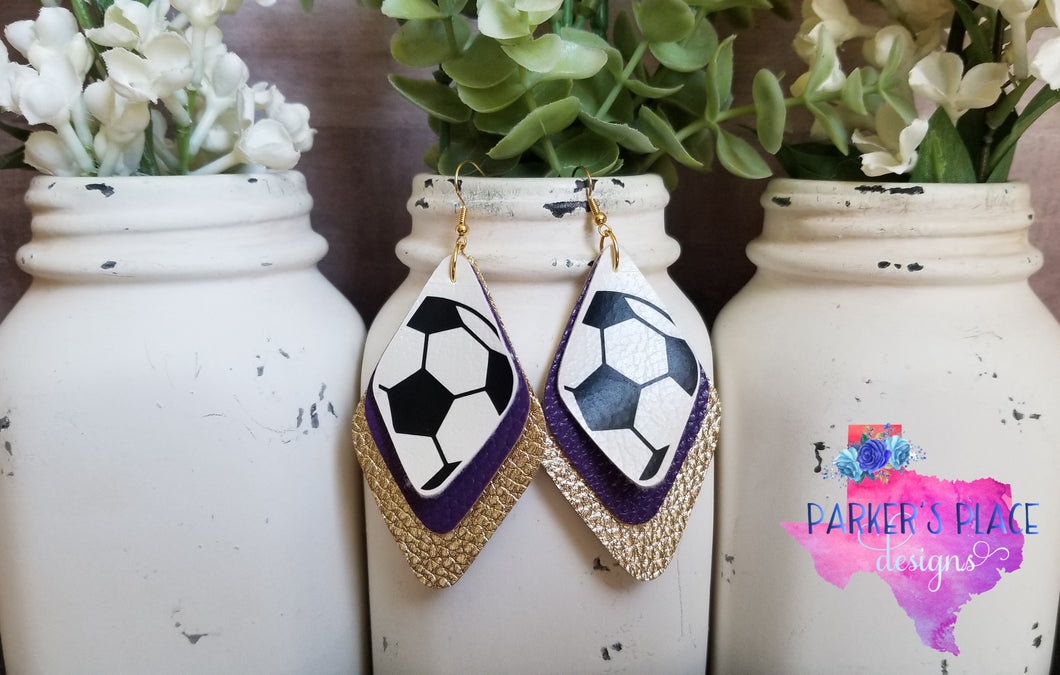 Soccer, Purple, Gold Diamond