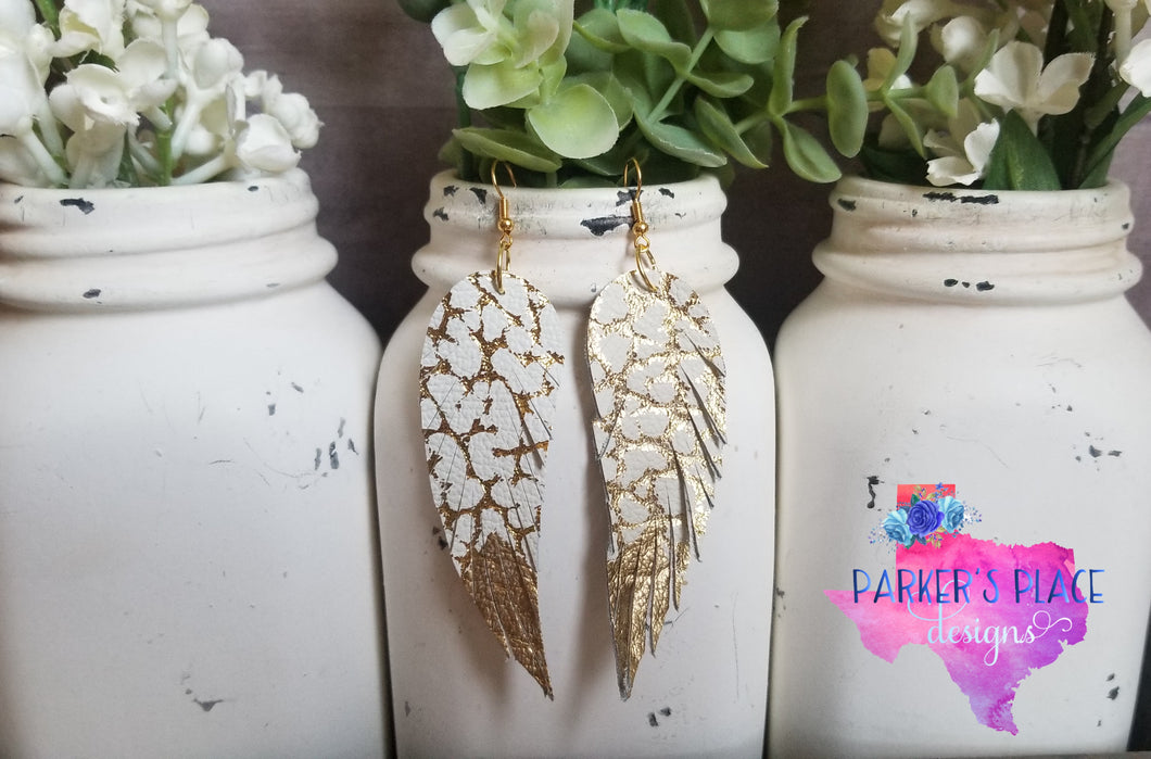 White and Gold Feathers