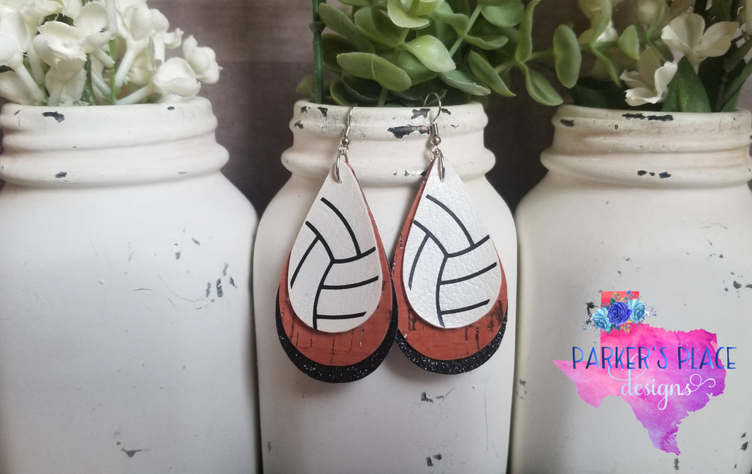 Volleyball, Orange and Black Teardrops