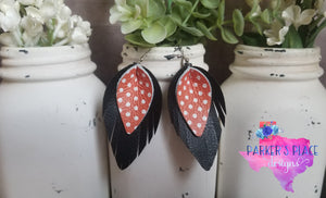 Black and Orange Polkadot Pinched Feathers