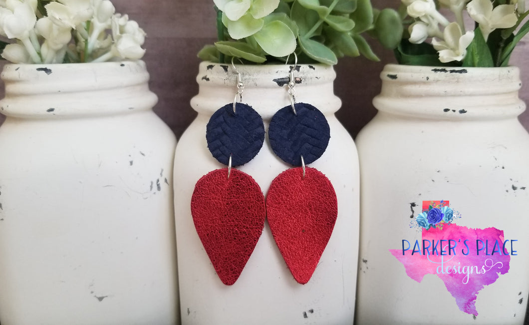 Navy and Red Dangles