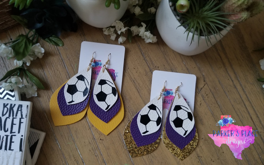 Soccer, Purple, Yellow Petal