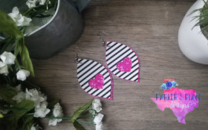 Stripes and Pink Heart Leaf