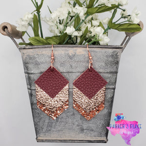 Burgundy and Rose Gold Dangles