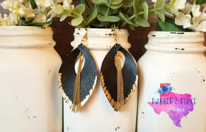 Gold Dipped Black Feathers with Chains